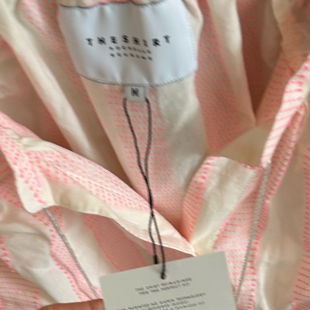 The Shirt Rochelle Behrens Pink and Cream Striped Blouse top bohemian med - Picture 4 of 6